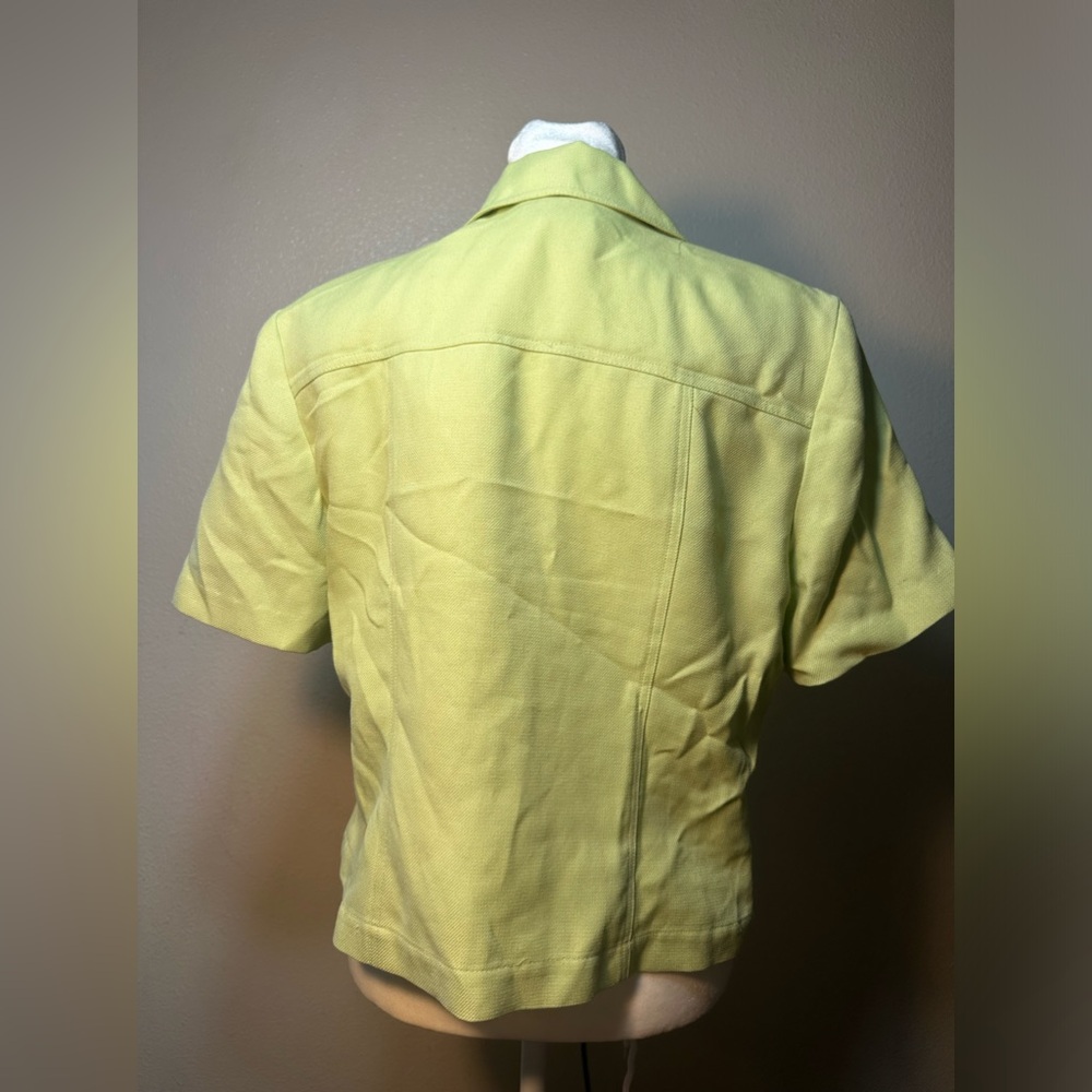 Vintage Y2K retro western soft line  green  woman size 6 blazer top - Picture 7 of 13